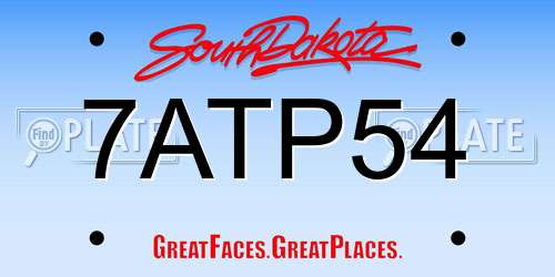 7ATP54 South Dakota License Plate