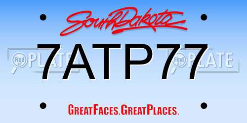 7ATP77 South Dakota License Plate