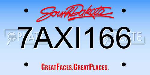 7AXI166 South Dakota License Plate
