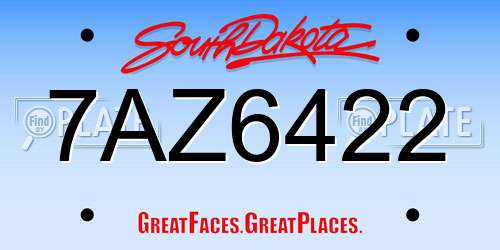 7AZ6422 South Dakota License Plate