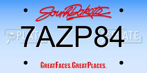 7AZP84 South Dakota License Plate
