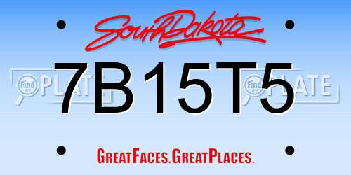 7B15T5 South Dakota License Plate