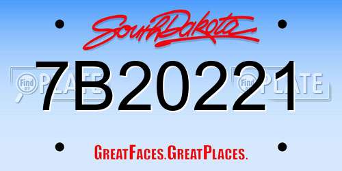 7B20221 South Dakota License Plate