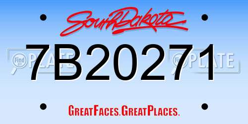7B20271 South Dakota License Plate