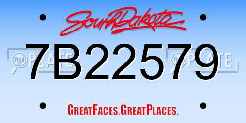 7B22579 South Dakota License Plate