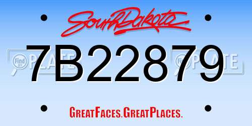7B22879 South Dakota License Plate