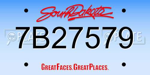 7B27579 South Dakota License Plate