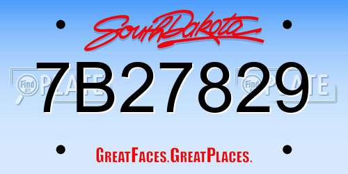 7B27829 South Dakota License Plate