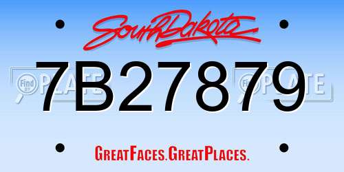 7B27879 South Dakota License Plate