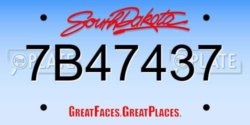 7B47437 South Dakota License Plate