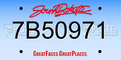7B50971 South Dakota License Plate
