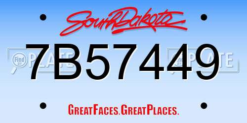 7B57449 South Dakota License Plate