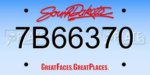 7B66370 South Dakota License Plate
