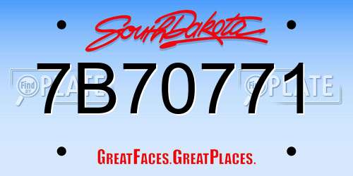 7B70771 South Dakota License Plate