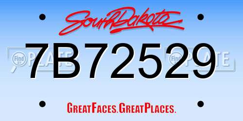 7B72529 South Dakota License Plate