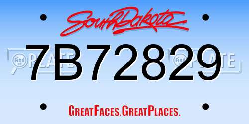 7B72829 South Dakota License Plate