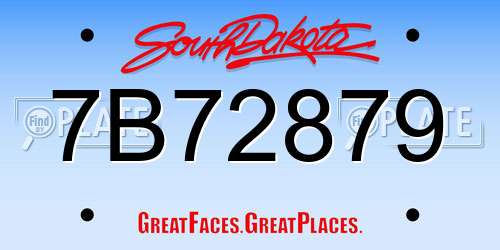 7B72879 South Dakota License Plate