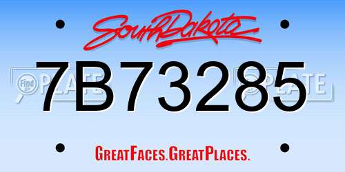 7B73285 South Dakota License Plate