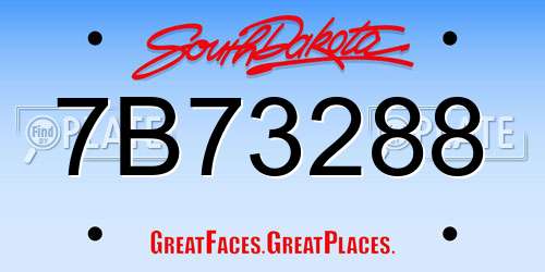 7B73288 South Dakota License Plate