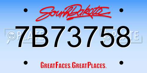 7B73758 South Dakota License Plate