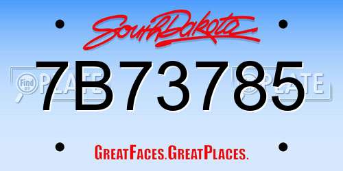 7B73785 South Dakota License Plate