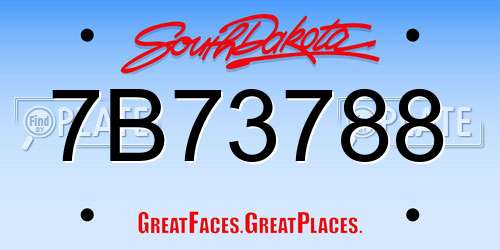7B73788 South Dakota License Plate
