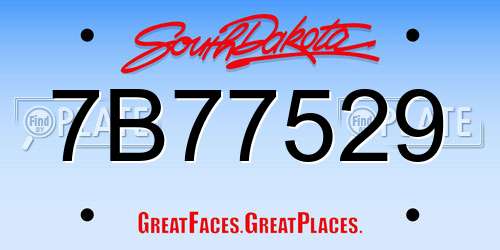 7B77529 South Dakota License Plate