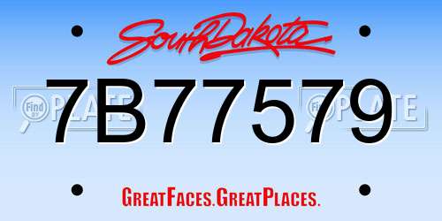 7B77579 South Dakota License Plate