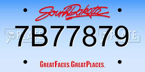 7B77879 South Dakota License Plate