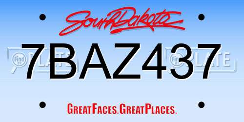 7BAZ437 South Dakota License Plate