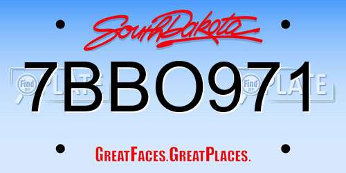 7BBO971 South Dakota License Plate