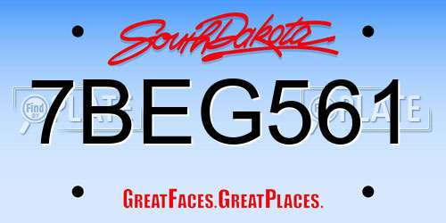 7BEG561 South Dakota License Plate