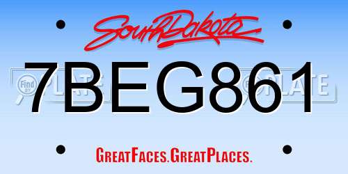 7BEG861 South Dakota License Plate