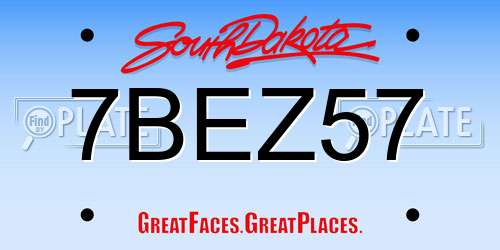 7BEZ57 South Dakota License Plate