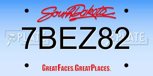 7BEZ82 South Dakota License Plate