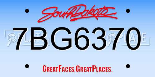 7BG6370 South Dakota License Plate