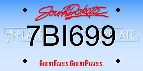 7BI699 South Dakota License Plate