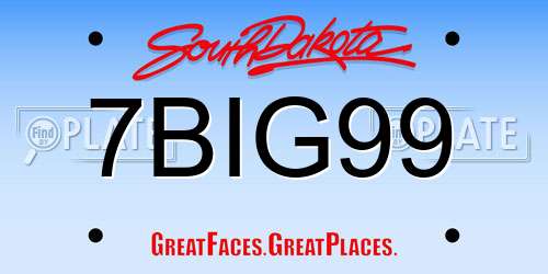 7BIG99 South Dakota License Plate