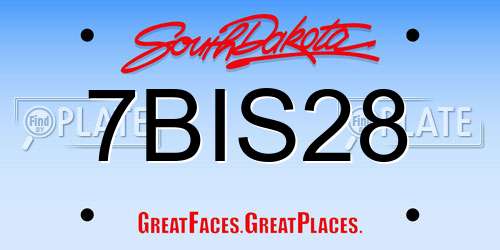 7BIS28 South Dakota License Plate