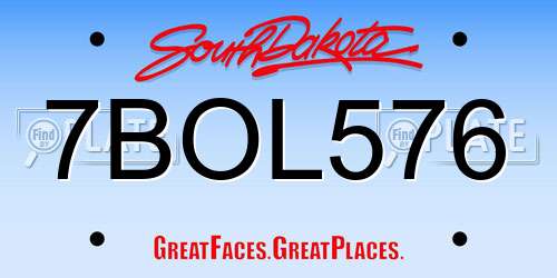 7BOL576 South Dakota License Plate