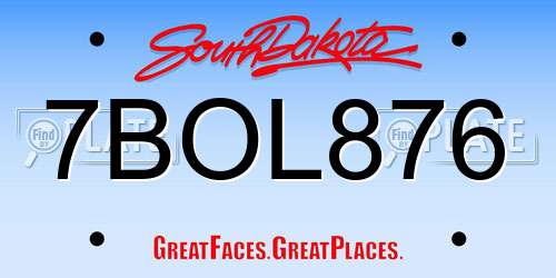 7BOL876 South Dakota License Plate