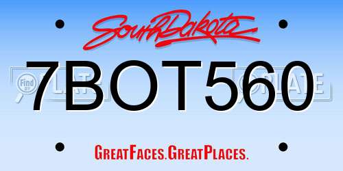 7BOT560 South Dakota License Plate