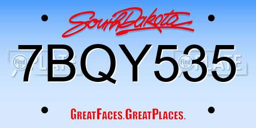 7BQY535 South Dakota License Plate