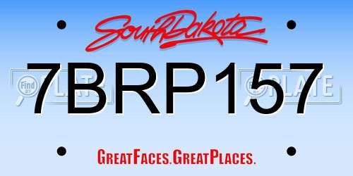 7BRP157 South Dakota License Plate