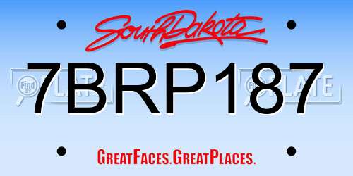 7BRP187 South Dakota License Plate