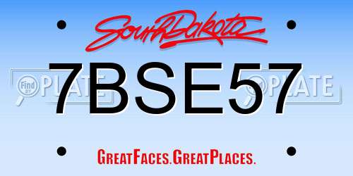 7BSE57 South Dakota License Plate