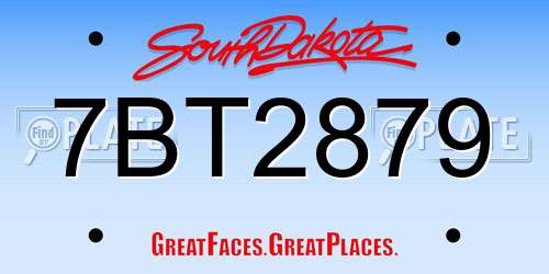 7BT2879 South Dakota License Plate