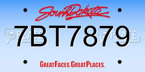 7BT7879 South Dakota License Plate