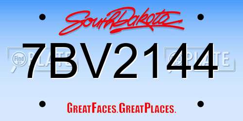7BV2144 South Dakota License Plate