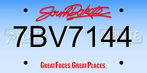 7BV7144 South Dakota License Plate
